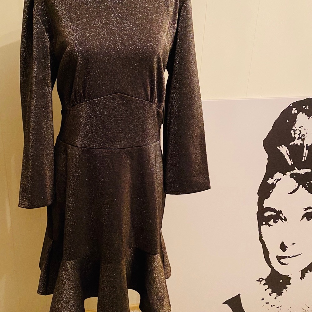 NWT fitted ruffled hem trumpet skirt dress